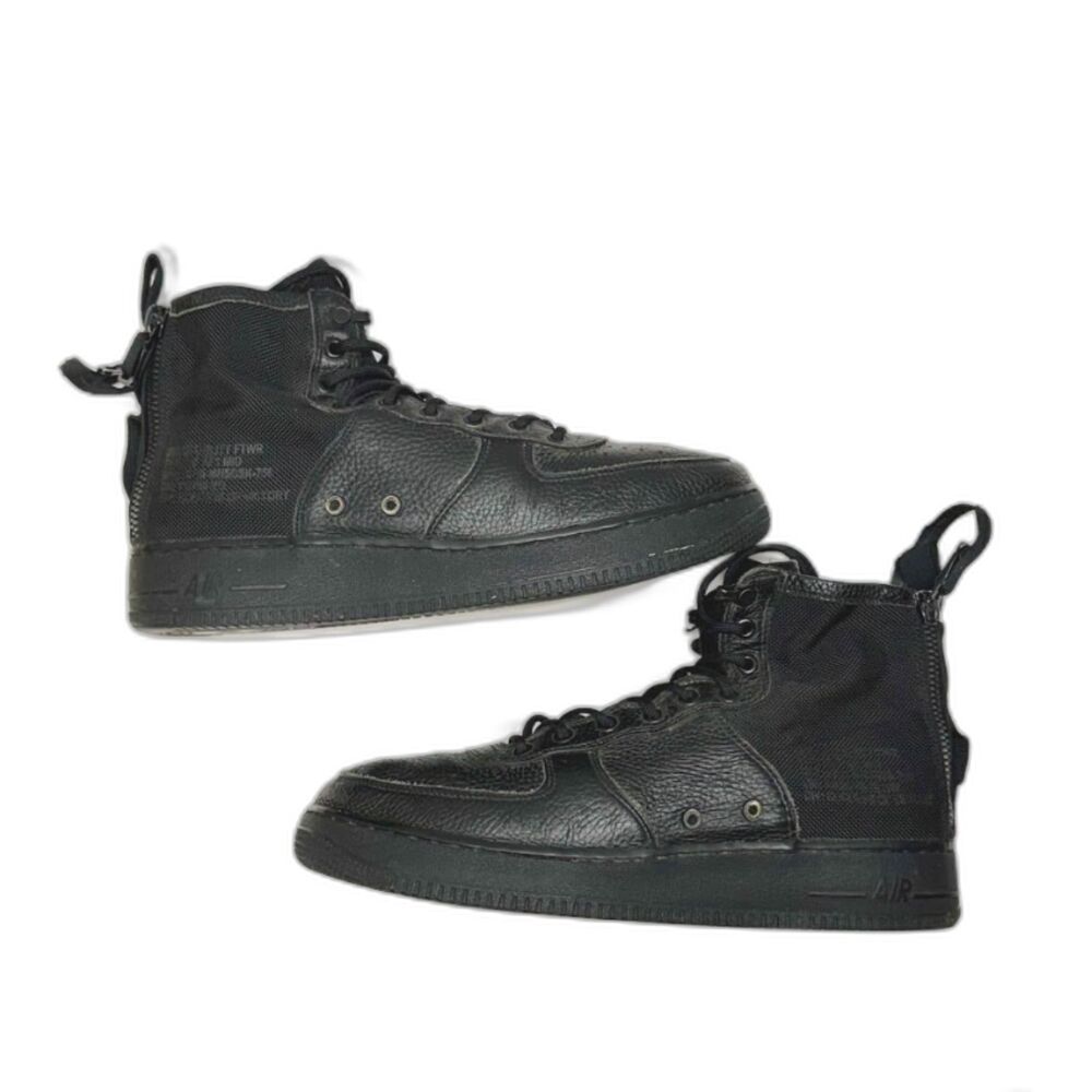 Nike Air Force 1 High Utility Black Sneakers Mens Size 12 Triple Black Zip Boots